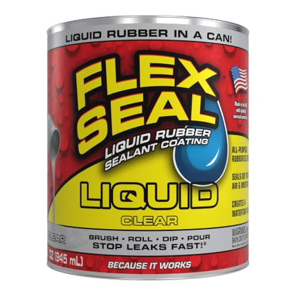 Flex Seal Liquid Rubber Sealant Coating, Waterproof, Clear, 32 oz - color: Clear, size: 32 oz