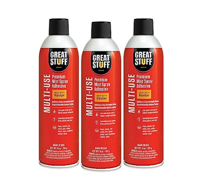Great Stuff Multi-Use Mist Adhesive 14 oz Aerosol 3 Pack - size: 3-Pack (14 oz), style: Multi-Use