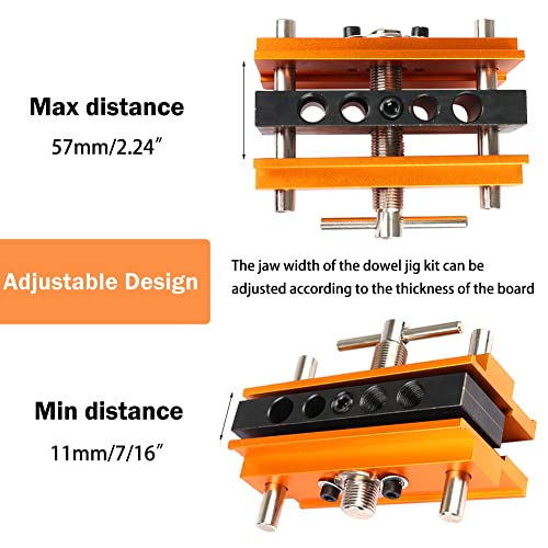 Self Centering Doweling Jig, JoyTube Drilling Guide Positioner Woodworking Doweling Jig Tool Hole Self Centering Locator (Orange) - style: Orange