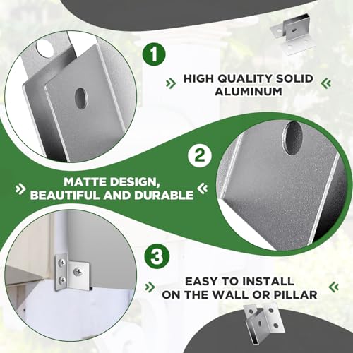 Hicarer 2 Pack U Sign Mounting Brackets for 1/4" Material, Aluminum, Silver - color: Silver