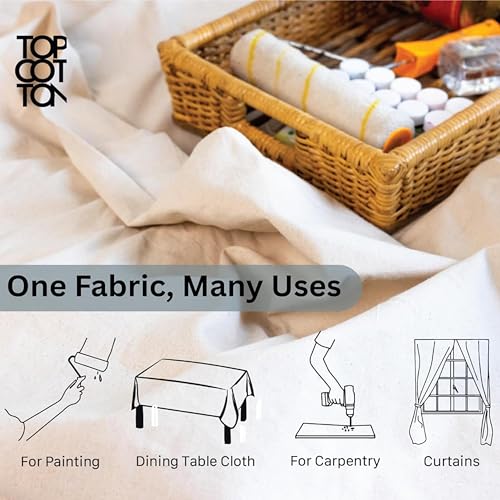 5x5ft Recycled Cotton All Purpose Canvas Tarp Cover Painter Drop Cloth-4Pk - size: Pack of 4 - 5*5 Ft