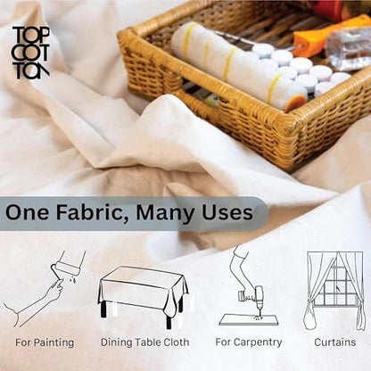 5x5ft Recycled Cotton All Purpose Canvas Tarp Cover Painter Drop Cloth-4Pk - size: Pack of 4 - 5*5 Ft