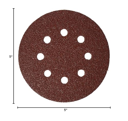 Bosch SR5R040 5-Piece 40 Grit 5 in. 8 Hole Hook-and-Loop Sanding Discs - size: One Size