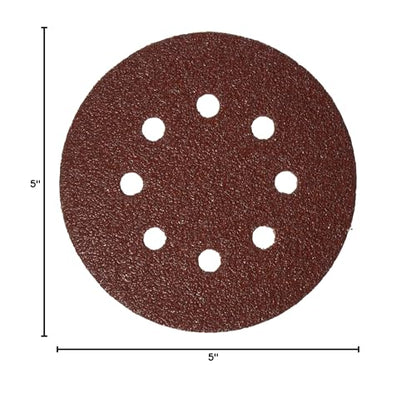 Bosch SR5R040 5-Piece 40 Grit 5 in. 8 Hole Hook-and-Loop Sanding Discs - size: One Size