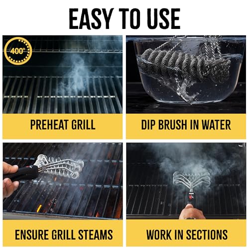 Kona Safe/Clean Bristle-Free Grill Brush - Stainless Steel BBQ Cleaner