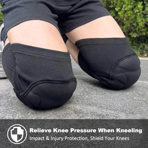 Volleyball Knee Pads for Men Women, Soft Elastic Sleeve for Work- Black S/M