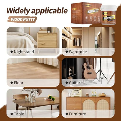 Walnut Wood Filler - 8.8 oz Paintable & Stainable Wood Repair Putty for Furniture - Quick Repair for Broken & Defective - color: Walnut