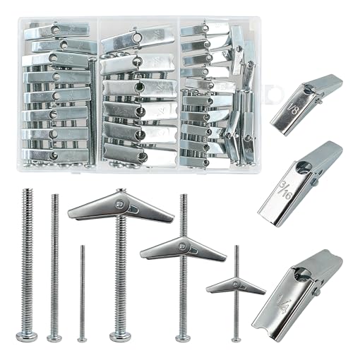 28 Sets Hollow Wall Anchors Toggle Bolts with Screws
