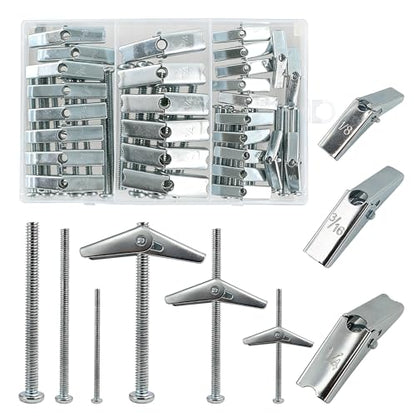 28 Sets Hollow Wall Anchors Toggle Bolts with Screws