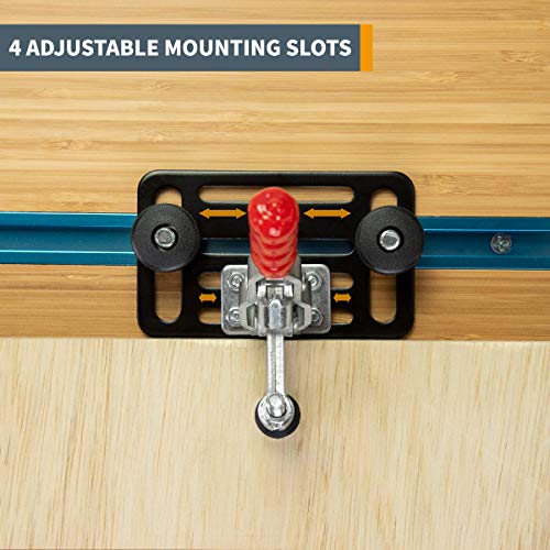 POWERTEC Toggle Clamp Mounting Plate with Hex Bolts, T-Track Bolts for T Track Accessories, Woodworking Jigs and Fixtures, Drill Press, Table Saw Sled (71416) - style: Mounting Plate