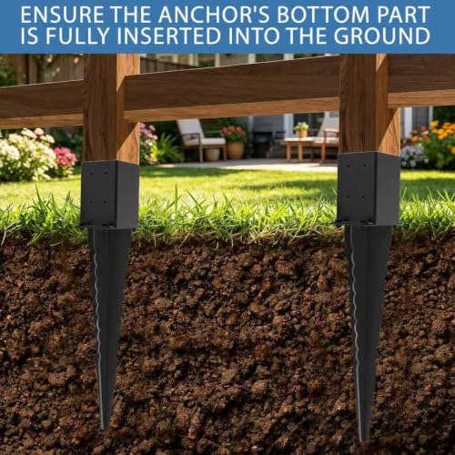 4 Pcs 4"x 4"Fence Post Anchor Ground Spike 22”(Fit 3.6"x 3.6") Post - size: 22 Inch