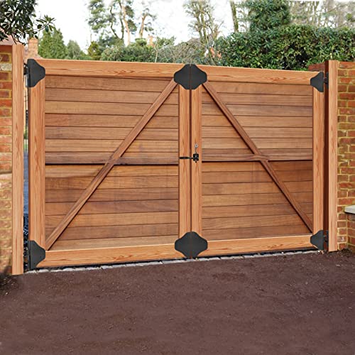 Fence Gate Kit Gate Hardware with Gate Latch for Single and Double Doors - Updated 90 Degree Right Angle Gate Hinges - Anti Sag Gate Kit - Gate Corner Brace Bracket (2 Set) - size: No Sag Gate Kit 2 Set