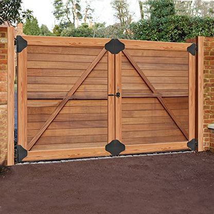 Fence Gate Kit Gate Hardware with Gate Latch for Single and Double Doors - Updated 90 Degree Right Angle Gate Hinges - Anti Sag Gate Kit - Gate Corner Brace Bracket (2 Set) - size: No Sag Gate Kit 2 Set