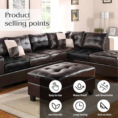 BSZHTECH Self Adhesive Leather Repair Patch Tape for Couch Sofa Black - color: Black, size: 35.4X157IN