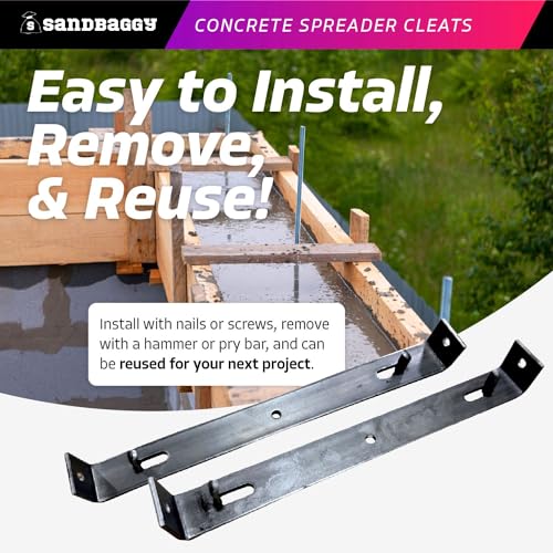 Sandbaggy 8" Concrete Spreader Cleats - ¾ Plywood - Form Clips - Black Annealed Steel - Maintains Consistent 8 inch Wall Thickness (8" x 3/4", 80) - size: 8" x 3/4"