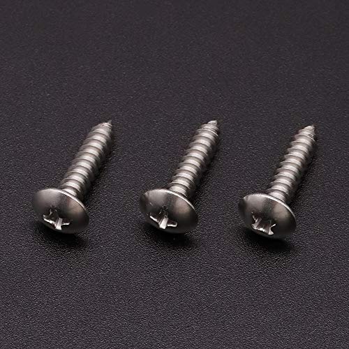 #10 x 5/8" Stainless Steel Truss Head Self Tapping Screws, 304 SS (18-8), Phillips Drive, Corrosion Resistant Screws for Wood, Metal & Sheet Metal Projects, 50 Pack - size: #10 x 5/8"