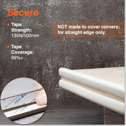 Roving Cove Furniture Edge Protector, Desk Edge Cover, Small 9ft Edge Only - color: Oyster White, size: Small 9 Foot (Pack of 1)