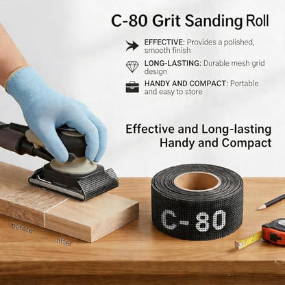 Emery Cloth Roll 80 Grit, 1-1/2" x 10 Yard for Copper Pipe - size: 80 Grit
