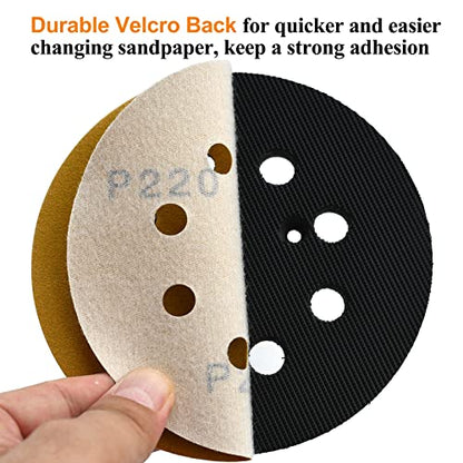 5-Inch 8-Hole Hook & Loop Sanding Discs 60-400 Mixed Grits, 105-Pack