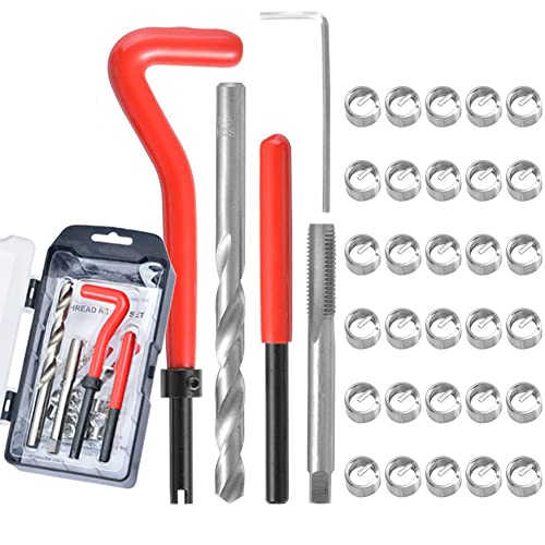 35 Pcs Thread Repair Kit, Stainless M8 x1.25mm Thread Repair Insert Kit Compatible Hand Tool Set for Auto Repairing - size: M8 x1.25mm, style: Metric