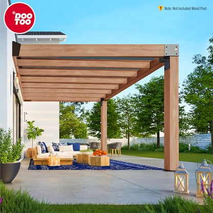 Stainless Steel Pergola Brackets, 6x6(Actual 5.5") Corner Post to Beam Bracket, Heavy Duty Post Cap Tie Bracket for Gazebos, Decks and Porches(4pcs-Black) - size: Corner 6"x6"(Actual 5.5"x5.5")