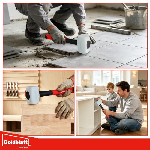 Goldblatt 12 oz. Low Recoil Double Face White Flooring Rubber Mallet Hammer - size: 12 oz.