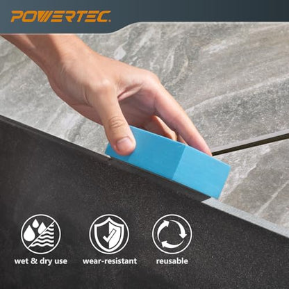 POWERTEC Diamond Hand Polishing Pads 200 Grits 1Pack, Diamond Sanding Block for Polishing and Grinding Porcelain, Ceramic Tile, Glass, Granite, Stone, Wood & Metal (71906) - size: 1 Pack, style: 200 Grit