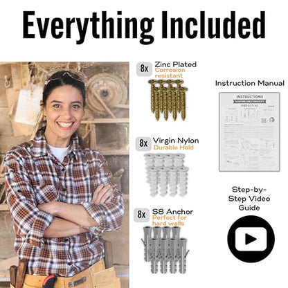 EVALD 6 Inch Floating Shelf Brackets, Hidden Shelf Brackets for Floating Shelves, Heavy Duty Shelf Bracket with Screws & Anchors, Floating Shelf Mount (4 Pack) - size: 6 Inch, style: 4 Pack All-purpose