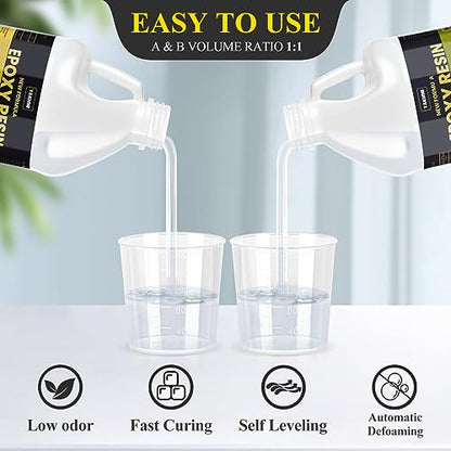 TAKIMO 1 Gal 3X UV Resistant Crystal Clear Epoxy Resin Kit, 1:1 High Gloss - size: 128 Fluid Ounces