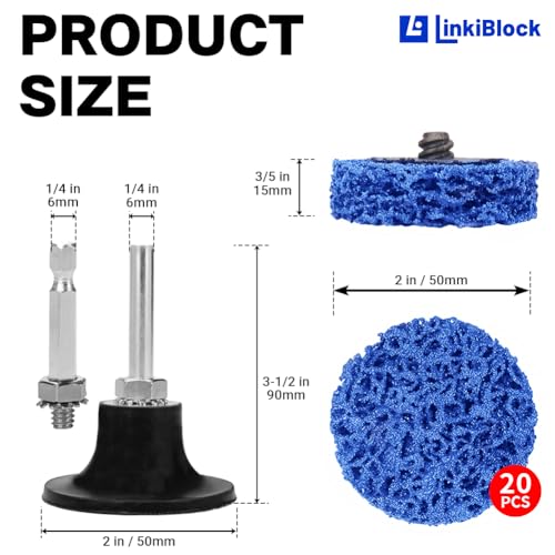 20PCS 2-Inch Diamond Surface Conditioning Quick Change Strip Discs – R-Type Quick Change System with Backing Pad & Adapter, Blue Silicon Carbide for Rust, Paint, Burr & Weld Removal - style: Blue