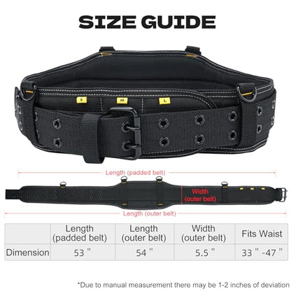 MELOTOUGH Carpenters Tool Belt with Suspenders Professional Tool Belt Combo Organizer With Tool Pouch Suspenders with 32 Pockets and Loops fits 33"-47"Waist for Electrican/Contractor/Technican(Yellow)