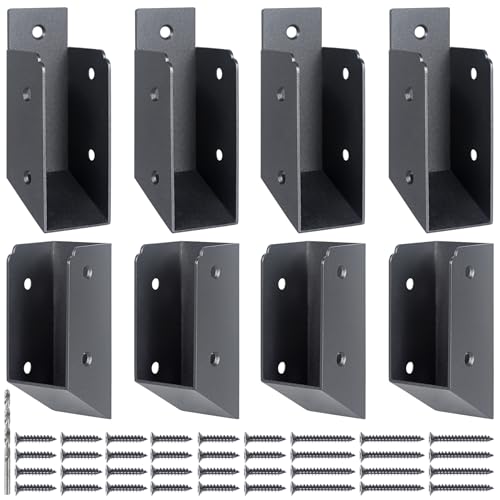 AECXM 201 Stainless Steel 2" x 4" (1 ½" x 3 ½" Actual) Deck Railing 27.5° Stair Connectors, for Deck Railing Stair Handrail Connection Installation Deck Railing Bracket (4 Pair-Black) - size: Angle 27.5°