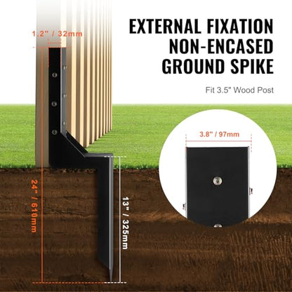 VEVOR Fence Post Anchor Repair Kit, 4 Pack 3.5 x 3.5 Inches Inner Diameter - size: 4PC 24x3.5x3.5 Inches