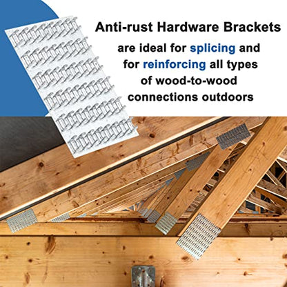 10 Pcs Truss Plates 4x6 Inch, Pronged Truss Mending Plate with Nail Teeth, Mending Plates for Wood Trusses Construction - size: 4"x6"