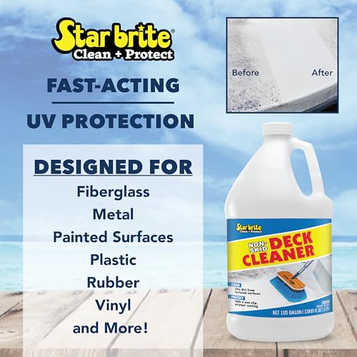 STAR BRITE Non-Skid Deck Cleaner & Protectant - Ultimate Boat Deck Wash - Protects Against Future Stains & UV - Ideal for Fiberglass, Vinyl, Plastic & Painted Surfaces -1 Gallon (085900) - style: 128 OZ Gallon