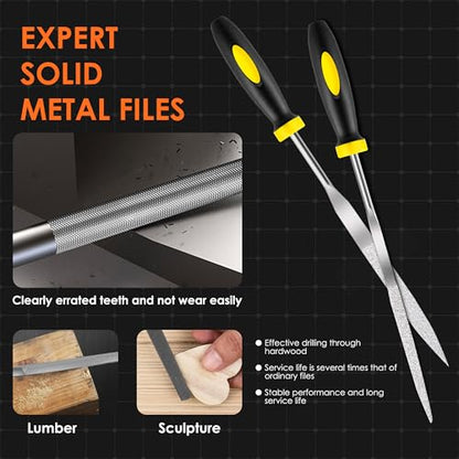Small File Set, 13 Pcs Needle Diamond File - color: Black-13pcs