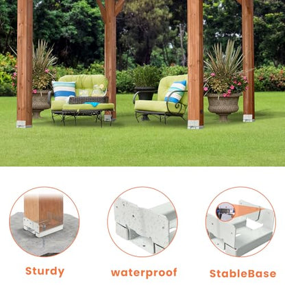 1PCS 6x6 Post Base for Concrete Heavy Duty White E-Coated - color: White, size: 6X6