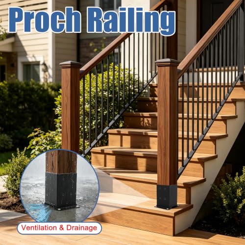 4 Pcs 4"x 4" Post Base Fit (Inner Size 3.6x3.6) Post Lumber