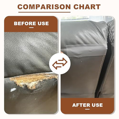 TIANLDD Leather Repair Tape,3.5 x 80 Inches Self Adhesive Leather Repair Patch，Leather Repair Kit for Furniture，Couches,Car Seats,Cabinets,Handbags(Yellowish Brown-Litchi Grain) - color: Yellowish Brown-Litchi Grain, size: 3.5" x 80"