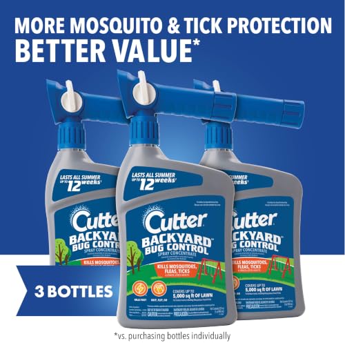 Cutter Backyard Bug Control Spray Concentrate 32 Oz, 3 Pack - size: 3 Pack, style: Backyard Bug Control