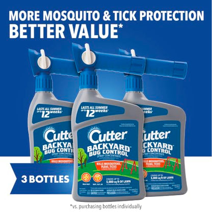 Cutter Backyard Bug Control Spray Concentrate 32 Oz, 3 Pack - size: 3 Pack, style: Backyard Bug Control
