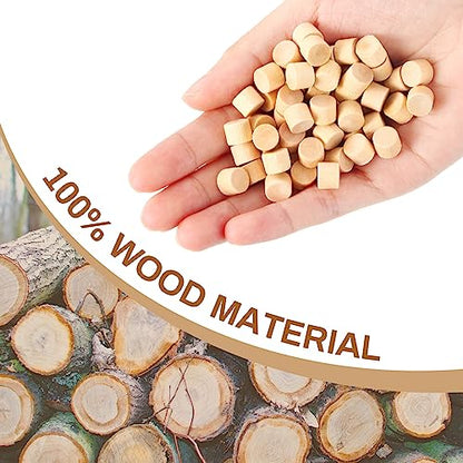 200-Piece Flat Head Wood Plugs - 3/8" & 5/16" Screw Covers (Wooden) - size: 5/16 Inch