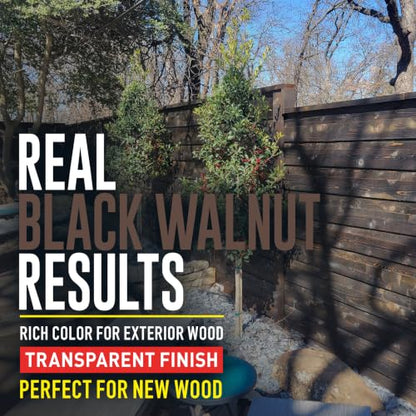 Wood Defender Transparent Fence Stain and Seal, Black Walnut, 5-Gallon - color: Black/Walnut, size: 5 Gallon (Pack of 1)