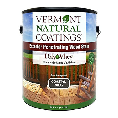 Vermont Natural Coatings PolyWhey Exterior Penetrating Stain - Coastal Gray - Gallon - color: Coastal Gray, size: Gallon