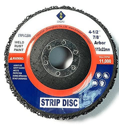 SIGNI 5 Pack 4-1/2" x 7/8" Poly Strip Discs Stripping Wheel for Angle Grinder -Remove Paint, Rust and Clean Welds Oxidation (5 Pack-Black) - color: 5 PACK-BLACK