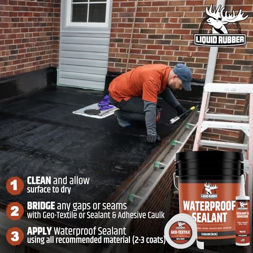 Liquid Rubber Waterproof Sealant - Roof & Gutter Coating, Black, 1 Gallon - size: 1 Gallon