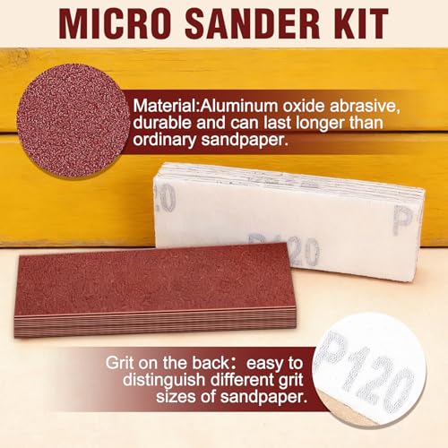 100Pcs Micro Detail Sander Paper Kit, 3.5x1.2 Inch, 120 Grit - style: 120 Grit
