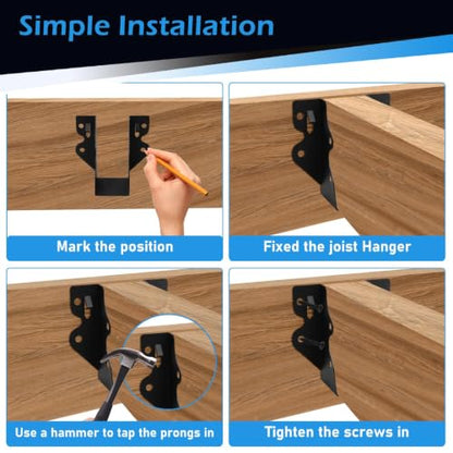 48 Pcs 2"x 4" Joist Hanger|Q235B Carbon Steel - size: 48, style: 2"x 4"