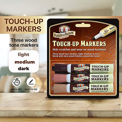 Parker & Bailey Furniture Touch-Up Markers (Set of 3), Brown (220002)