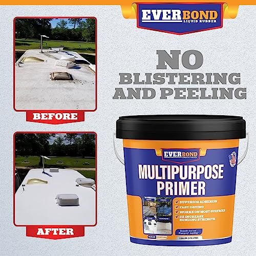 Everbond Multipurpose Primer - Primer for Roof Coatings - Use on EPDM Rubber, Wood, Fiberglass, Concrete, and Metal Surfaces - Easy to Apply on RVs, Campers, and Trailers - 4.75 Gallons - style: 5 Gallons Multipurpose Primer